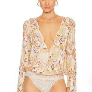 Free People Everything's Rosy Bodysuit Size X Smal